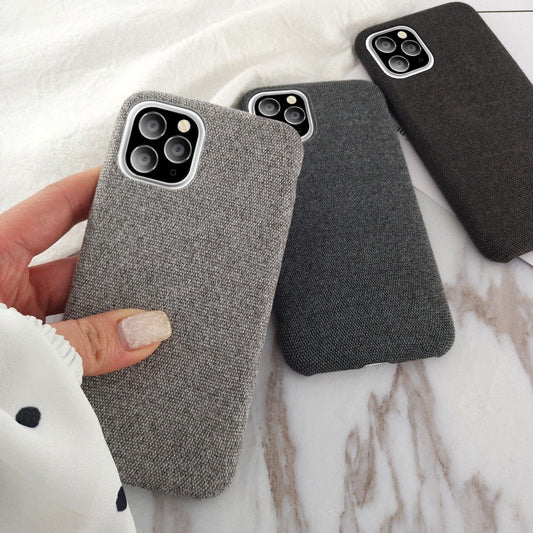 Ottwn Warm Plush Cases For iPhone 11 Pro Max XS Max XR X 6 6s 7 8 Plus Cotton Linen Canvas Fabric Soft TPU Silicone Cover Fundas