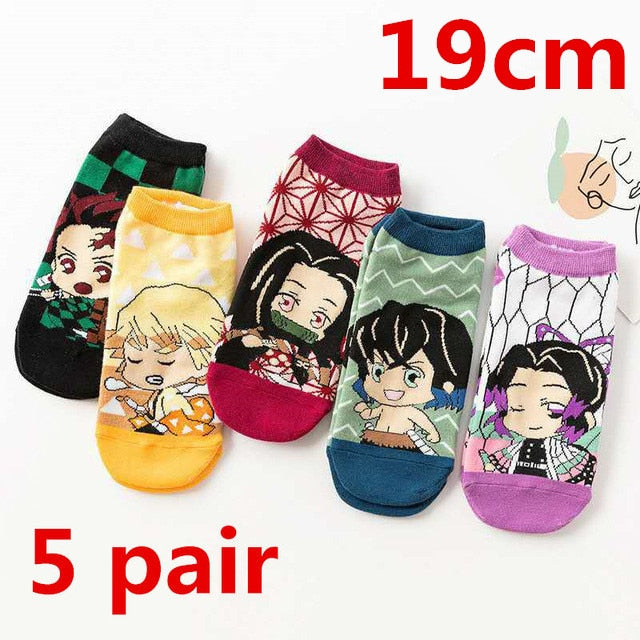 Demon Slayer Kimetsu No Yaiba Sock Short Socks Cosplay Prop Cartoons Anime Kamado Tanjirou Kamado Nezuko Cotton Socks Halloween