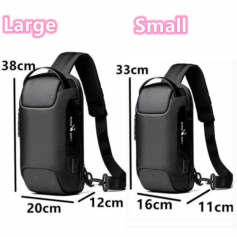 Men&#39;s Waterproof USB Oxford Crossbody Bag Anti-theft Shoulder Sling Bag Multifunction Short Travel Messenger Chest Pack For Male