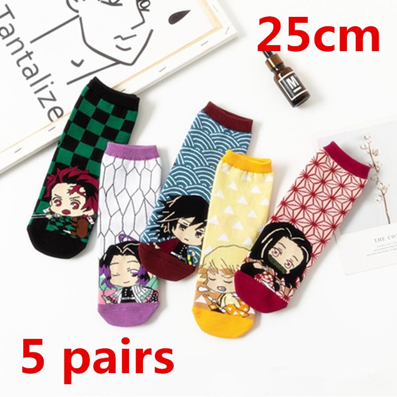 Demon Slayer Kimetsu No Yaiba Sock Short Socks Cosplay Prop Cartoons Anime Kamado Tanjirou Kamado Nezuko Cotton Socks Halloween