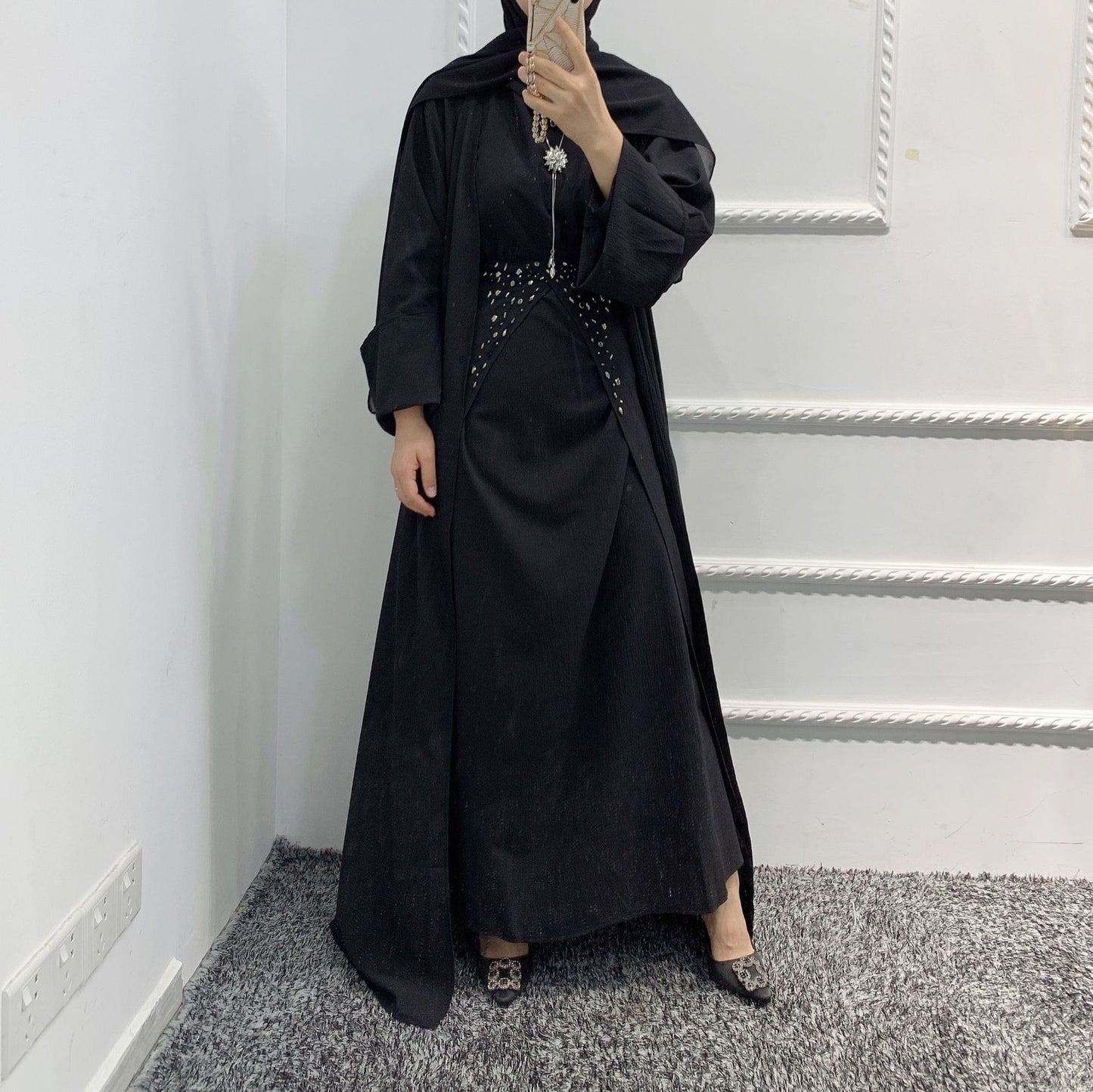 3 Piece Outfit Open Abaya